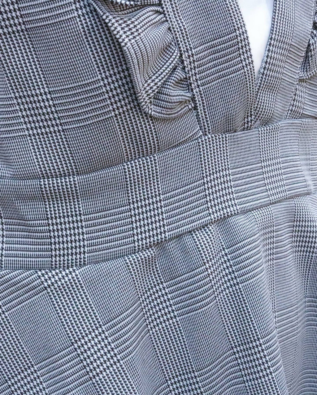 襯衫對接褶邊連衣裙