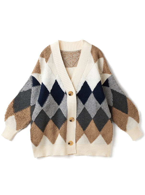 雙色菱格冷外套