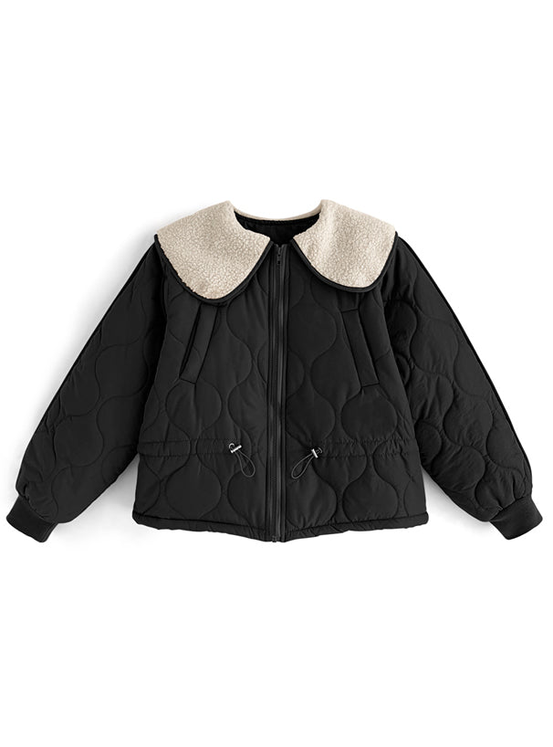 縫線毛毛領外套