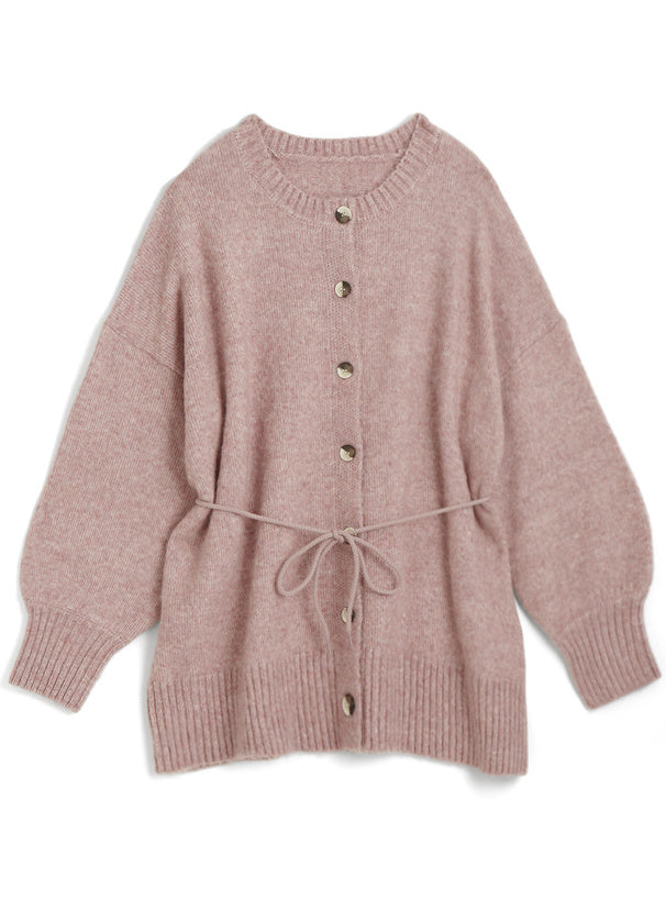 幼腰帶針織開衫