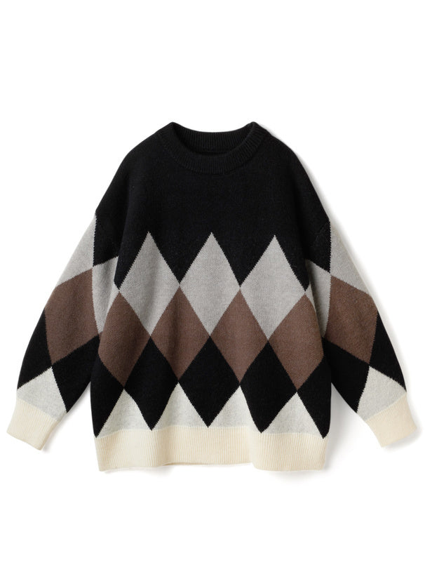 菱格雙配色衛衣