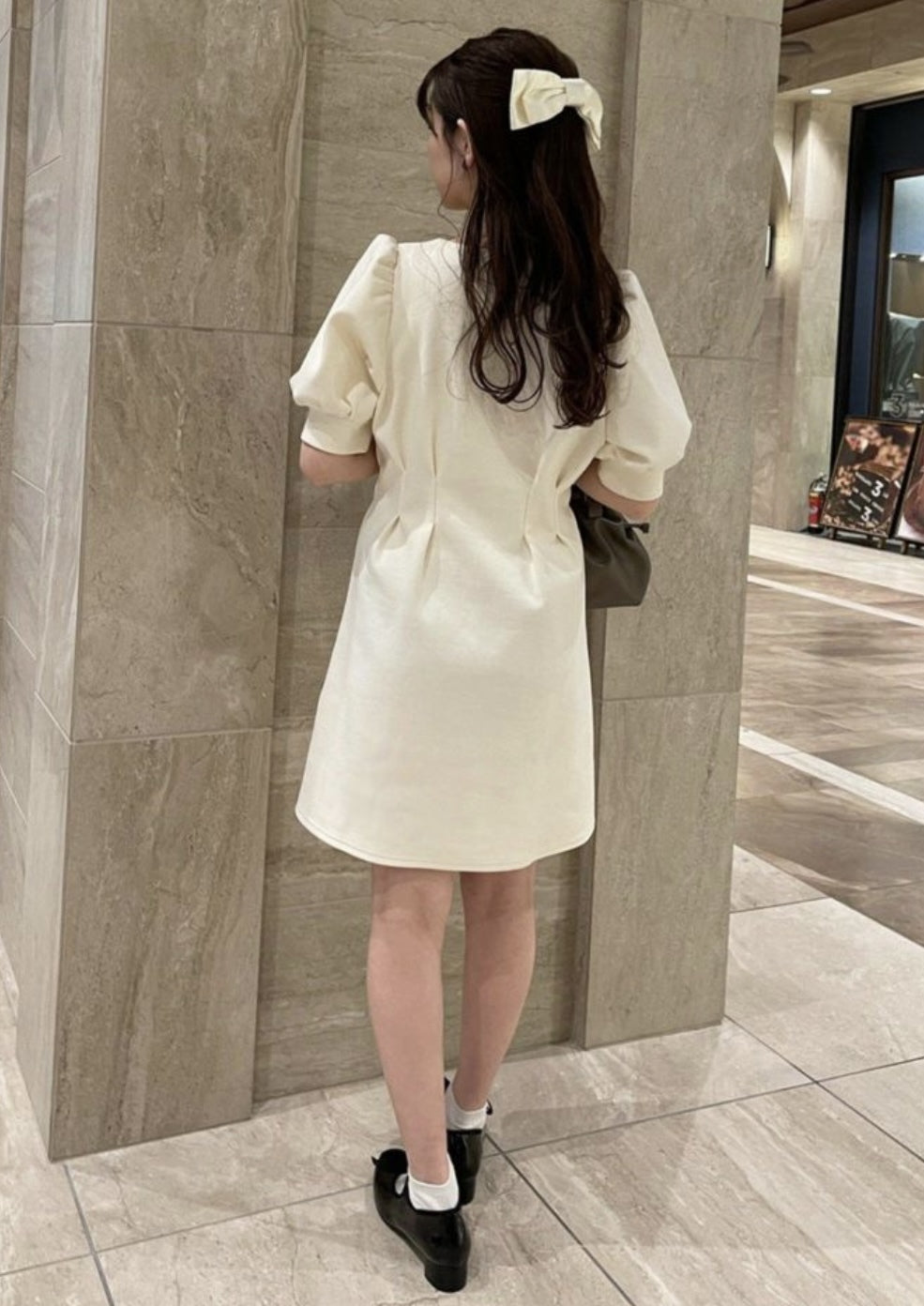 小開胸假兩件連身裙