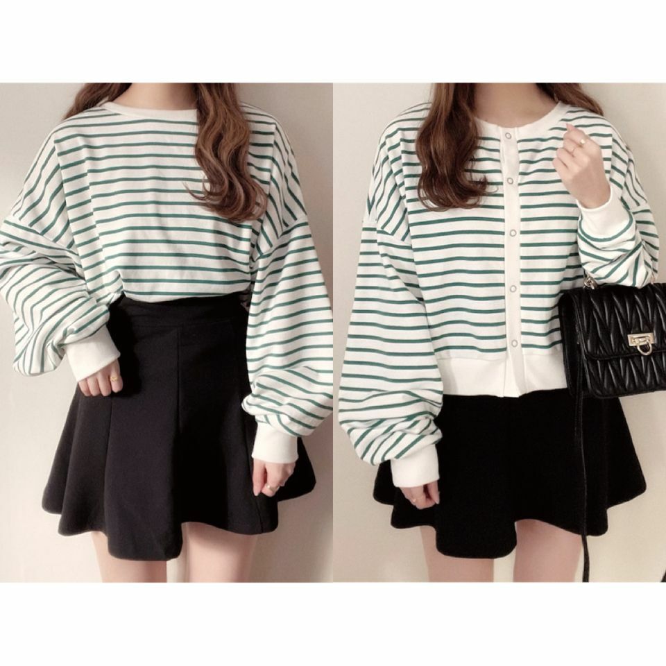 2way短款條紋上衣