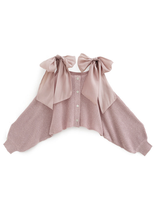 大蝴蝶結吊帶針織衫