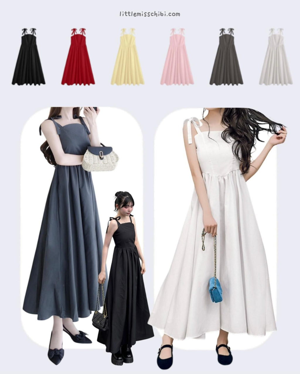 簡約款蝴蝶吊帶喇叭裙