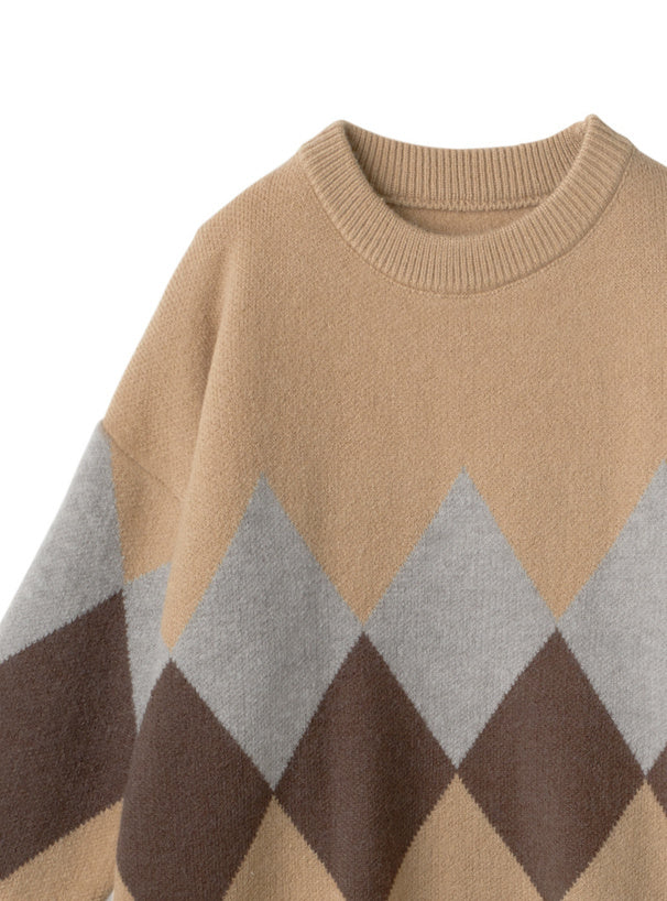 菱格雙配色衛衣