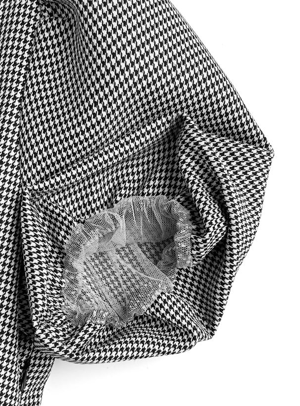 絲帶千鳥格泡泡裙