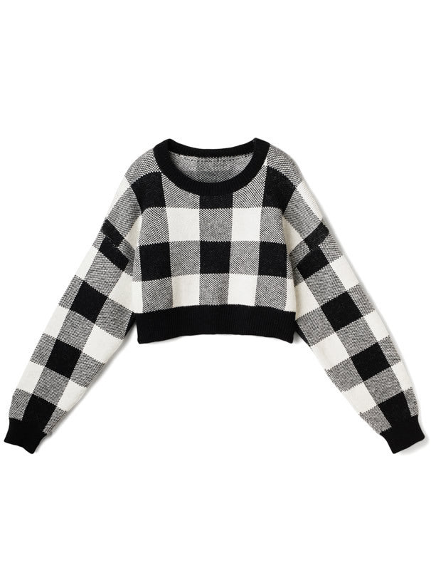 格紋短款上衣 [六色入]