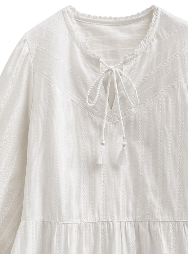 褶邊分層連身裙