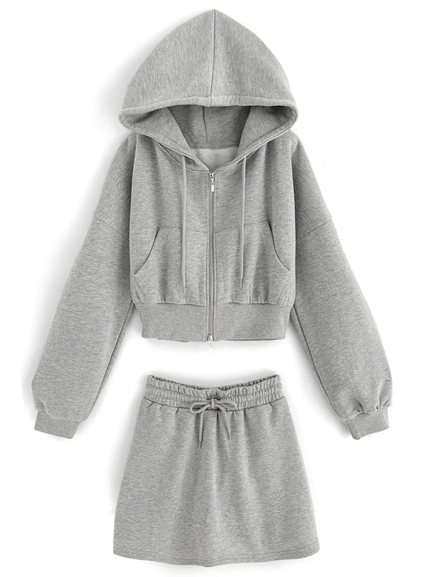 四色入｜連帽衫×迷你裙運動套裝