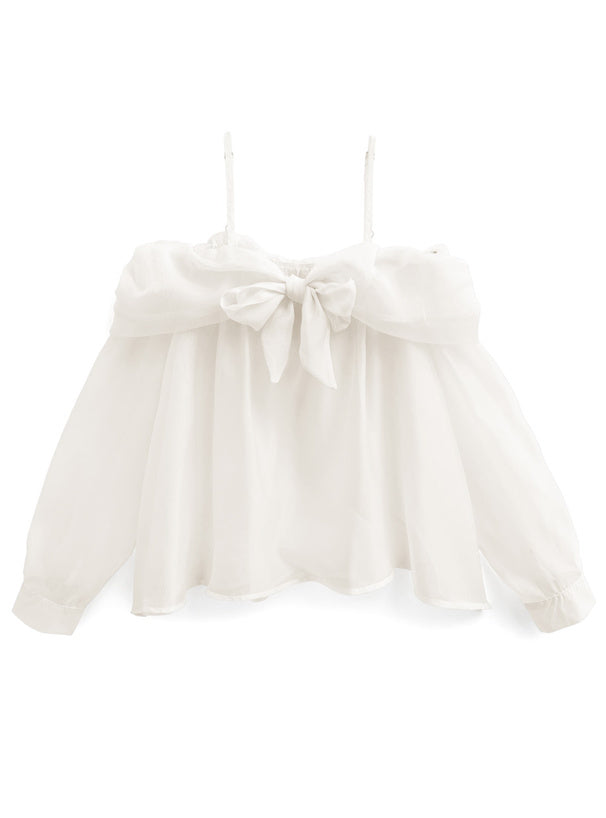 透明絲帶襯衫x針織上衣