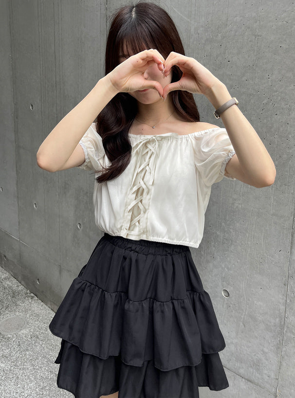 四色入｜2way繫帶透視上衣