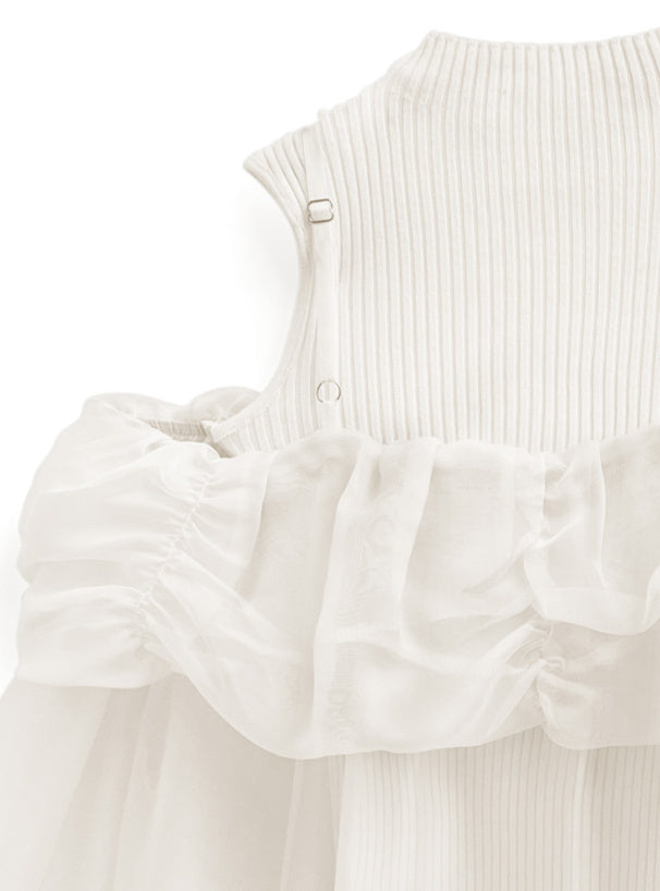 透明絲帶襯衫x針織上衣