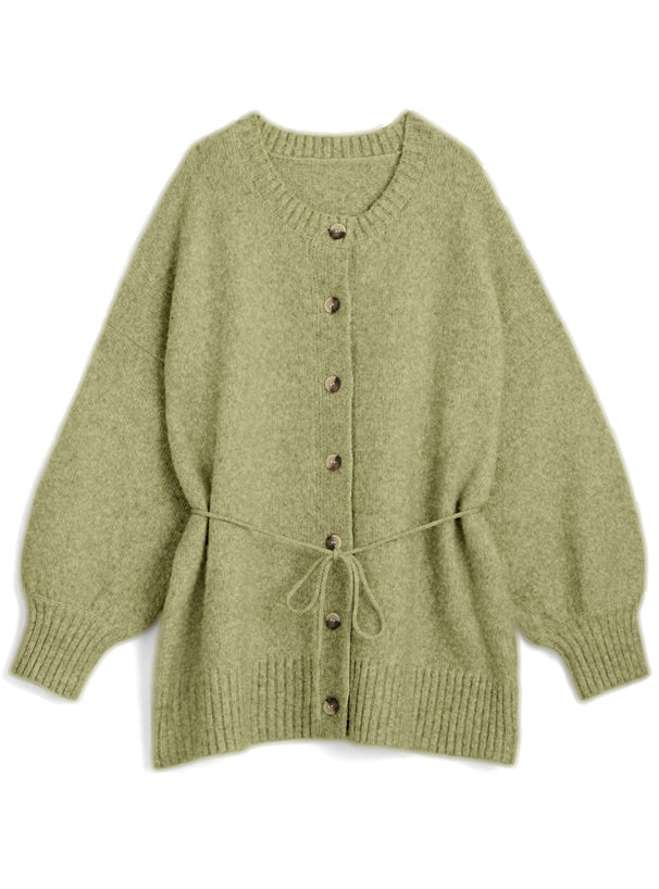 幼腰帶針織開衫