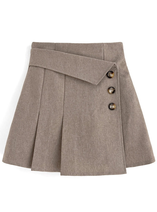 不對稱側扣迷你裙