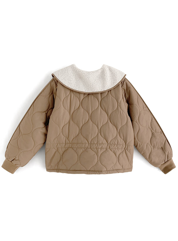 縫線毛毛領外套