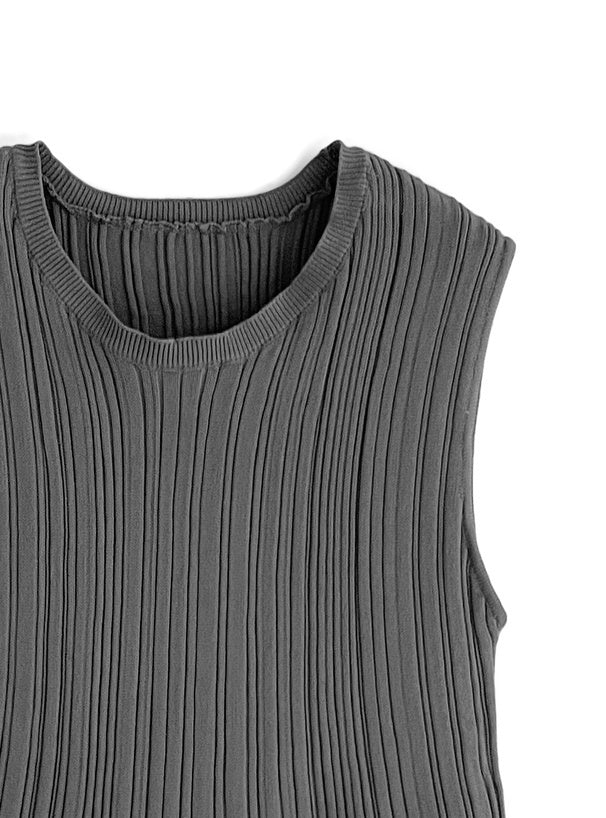 三色入｜喇叭型無袖連身裙