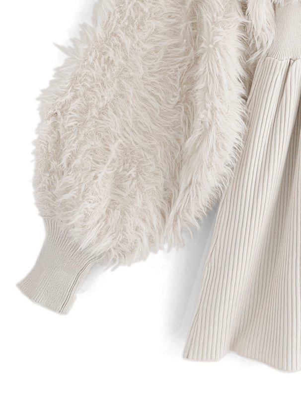 兩著毛茸茸針織裙