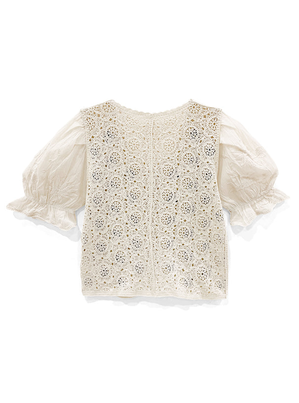 針織縷空花花上衣