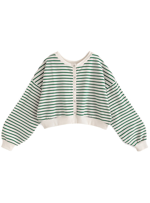 2way短款條紋上衣