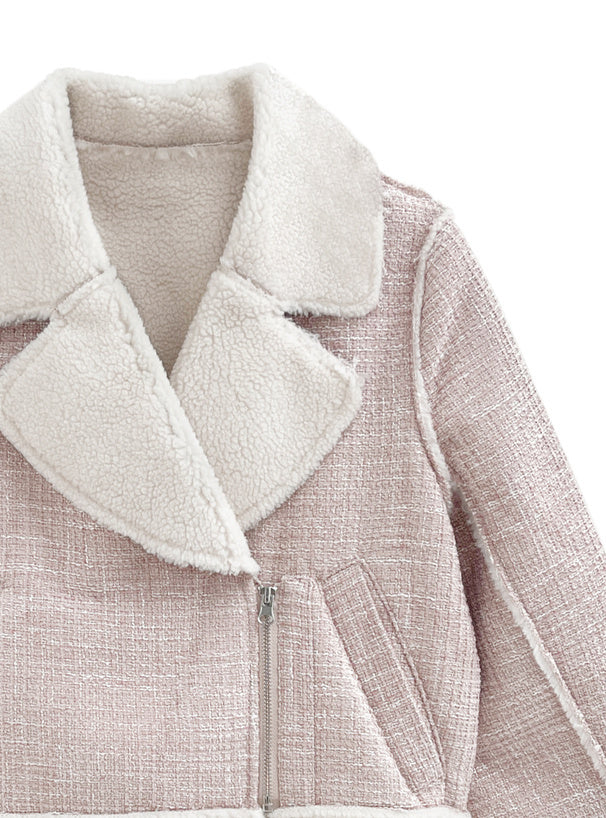 明線粗毛呢外套