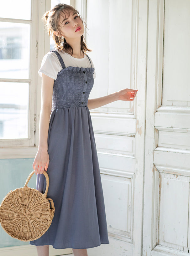 T恤x吊帶連身裙