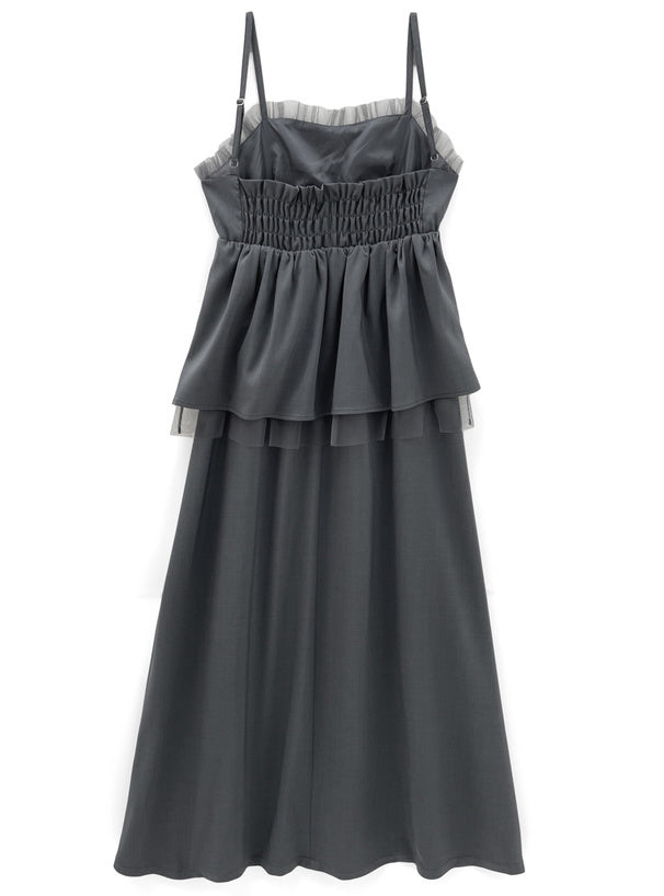 分層吊帶背心長裙