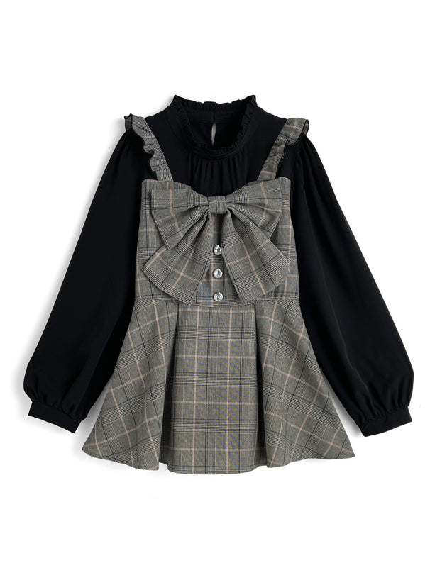 大緞帶疊層裙仔 x 荷葉邊短褲套裝